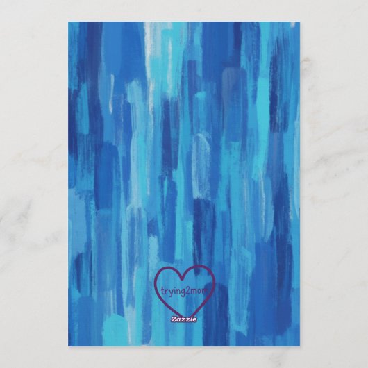 High Five, Blue Painted 5th Birthday 招待状 (裏面)