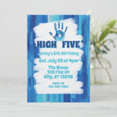 High Five, Blue Painted 5th Birthday 招待状 (スタンド正面)