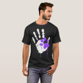 High Five Hand Print With Purple Paw Print On Purr Tシャツ (正面フル)