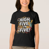 HIGH FIVE I'm Five - 5誕生日 子供へ トライブレンドＴシャツ (正面)