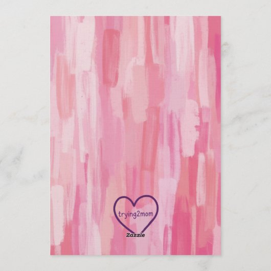 High Five, Pink Painted 5th Birthday 招待状 (裏面)