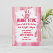 High Five, Pink Painted 5th Birthday 招待状 (スタンド正面)