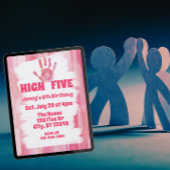 High Five, Pink Painted 5th Birthday 招待状