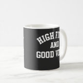 High Fives and Good Vibes Retro Coffee Mug コーヒーマグカップ (正面右)
