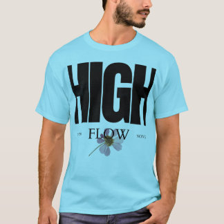 High Flow – 美しい花のタイポグラフィーにインスパイアされた音楽 Tシャツ