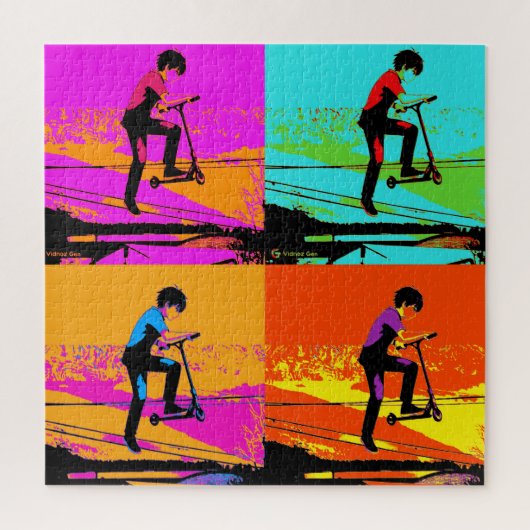 High Flying Scooter Tricks - Stunt Scooter Rider ジグソーパズル (縦)