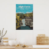 High Force Waterfall River Tees Travel Poster ポスター (キッチン)