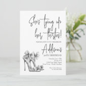 High Heel black bow 30th Birthday Party Invitation 招待状 (スタンド正面)