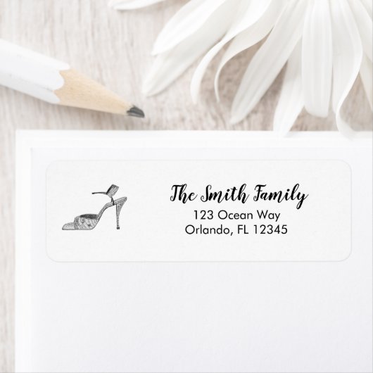 High Heel Illustration Return Address Label ラベル (インサイチュ)
