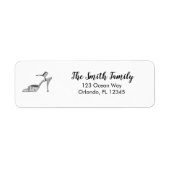 High Heel Illustration Return Address Label ラベル (正面)