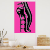 High Heeled Rubber Boot/Hot Pink Poster ポスター (キッチン)