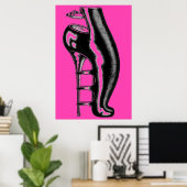 High Heeled Rubber Boot/Hot Pink Poster ポスター (ホームオフィス)