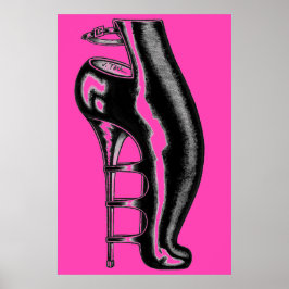 High Heeled Rubber Boot/Hot Pink Poster ポスター