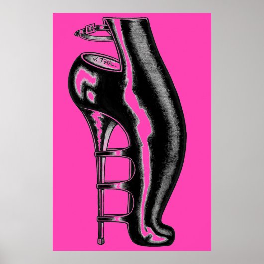 High Heeled Rubber Boot/Hot Pink Poster ポスター (正面)