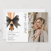 High Heels Black Bow 40th Birthday Party Photo 招待状 (正面)