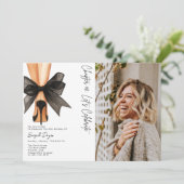 High Heels Black Bow 40th Birthday Party Photo 招待状 (スタンド正面)