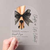 High Heels Black Bow Forty 40th Birthday Party  アクリル招待状 (インサイチュ (ポータブル))