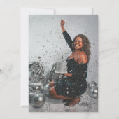 High Heels Black Bow Thirty 30th Birthday  招待状 (裏面)