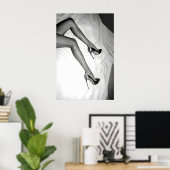 High Heels Fashion Print, Black and White Poster ポスター (ホームオフィス)