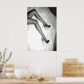 High Heels Fashion Print, Black and White Poster ポスター (キッチン)