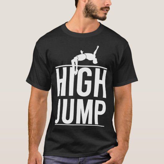High Jump High Jump Bar Jump Athlete  Sport Tシャツ (正面)