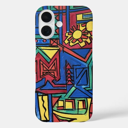 High Noon-Hand Painted Abstract Art Case-Mate iPhoneケース (裏面)