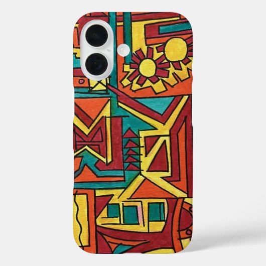 High Noon-Hand Painted Abstract Art Case-Mate iPhoneケース (裏面)
