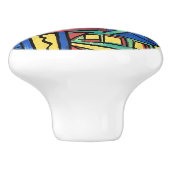 High Noon-Whimsical Hand Painted Modern Art セラミックノブ (側面)