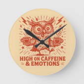 High on Caffeine & Emotions ラウンド壁時計 (正面)
