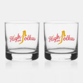 High on Polkas Logo Drinkware Set ウイスキーグラス (正面)