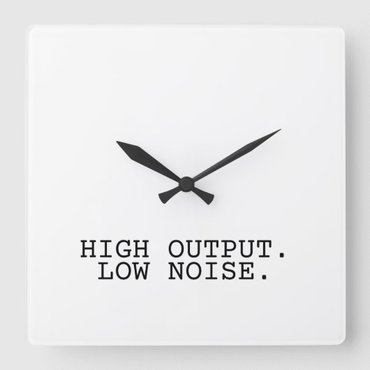High Output Low Noise Minimalist Square Clock スクエア壁時計 (正面)