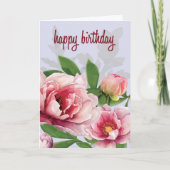 High-Poly Peony Birthday Card カード (正面)