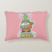 High-quality "Hoppy Easter" gnome illustration アクセントクッション (正面)