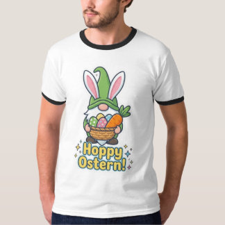 High-quality "Hoppy Easter" gnome illustration Tシャツ