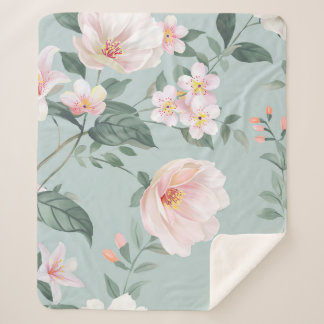 high-quality set of various watercolor flowersflow シェルパブランケット
