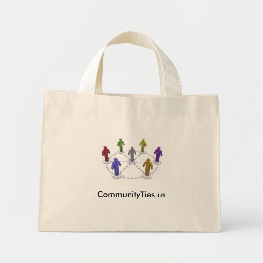High Res commities_logo、CommunityTies.us ミニトートバッグ (正面)