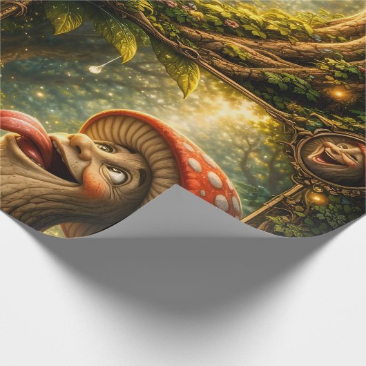 High resolution, whimsical, magic mushroom and tal ラッピングペーパー (角)
