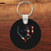 High School Baseball Season College Ball Player Us キーホルダー (正面)