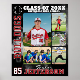 High School Baseball Team Sports Picture Collage ポスター