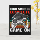 High School Complete Video Game Senior Graduation  カード (黄色い花)