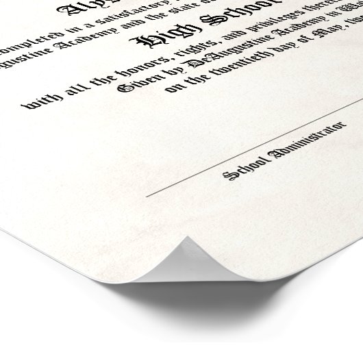 High School Diploma for Homeschool ポスター (角)