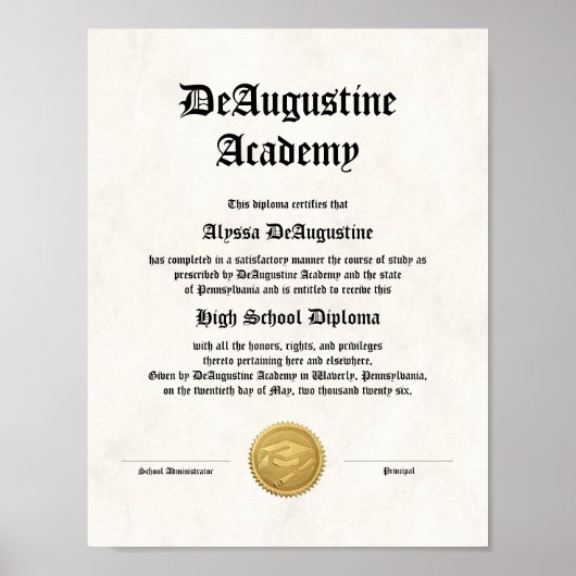 High School Diploma for Homeschool ポスター (正面)