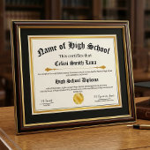 High School Diploma Replica Poster with Faux Gold  ポスター