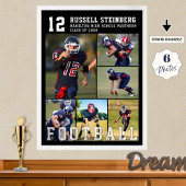High School Football Senior Night 6 Photo Collage ポスター