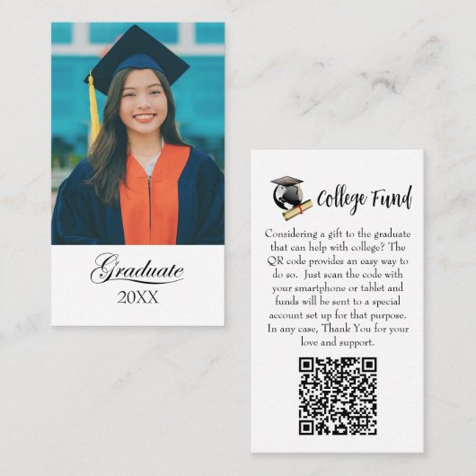 High School Graduate - College Fund card 名刺 (正面/裏面)