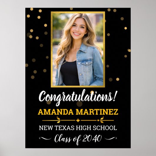 High School Graduate Photo Graduation ポスター (正面)