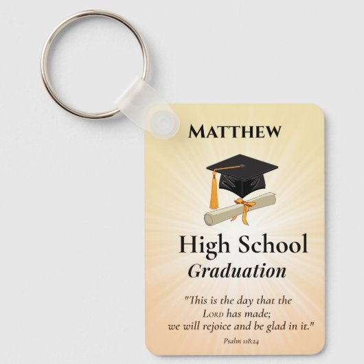 High School Graduation Personalized Sunburst キーホルダー (正面)
