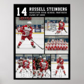 High School Hockey Senior Night 6 Photo Collage ポスター (正面)