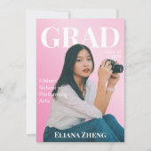 High School Magazine Style Graduation Announcement 招待状 (正面)