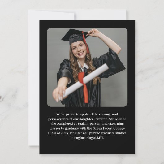 High School Modern Graduation 案内状 (裏面)